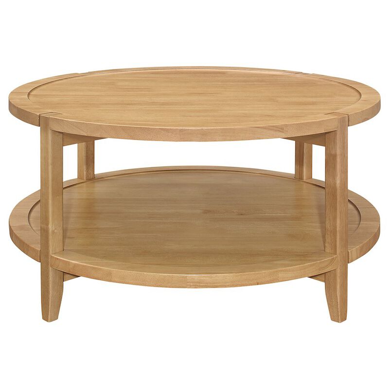 Plethoria Home Maple Coffee Table with Shelf
