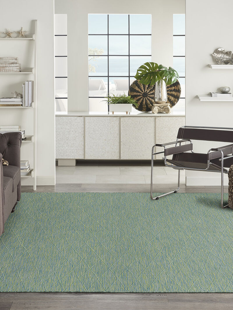 Washable Solutions WSL01 Blue/Green 10' x 14' Rug