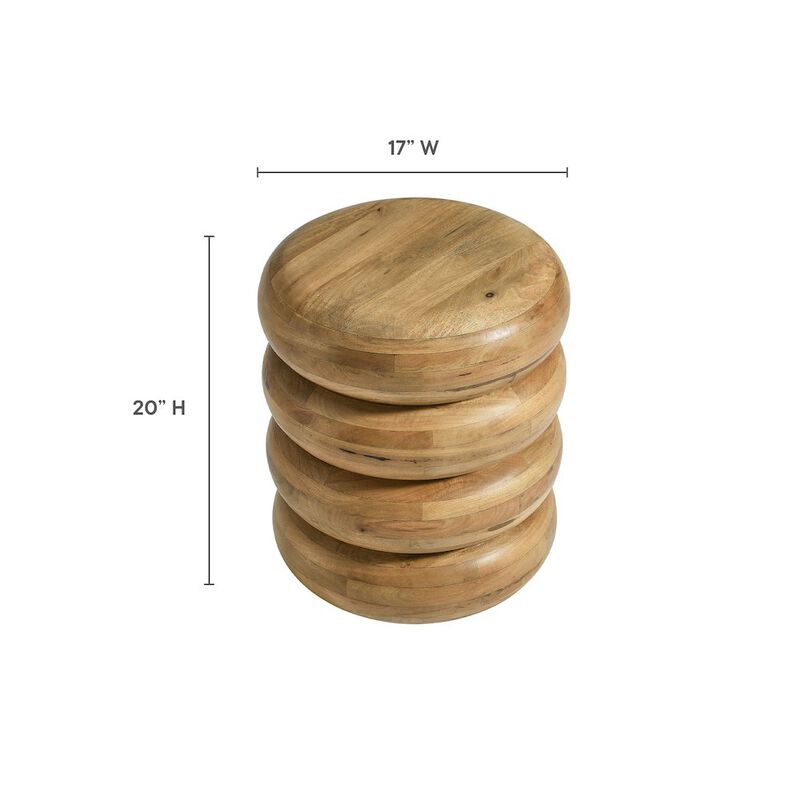 Ellery Round Stacked Wood Side Table image number 1