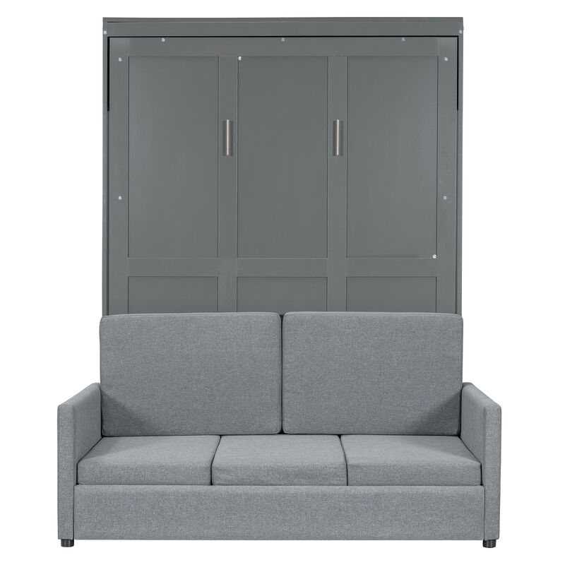 Whisen Clever Design Full Size Murphy Bed, Folded into a Sofa with Cushion