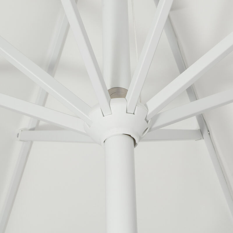 Baiona Classic MidCentury Market Patio Umbrella with UV Protection, Auto-Tilt, Crank and UV Protection