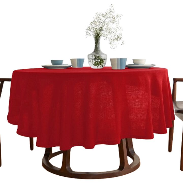 Solino Home 100% Pure Linen Round Tablecloth - Sonoma