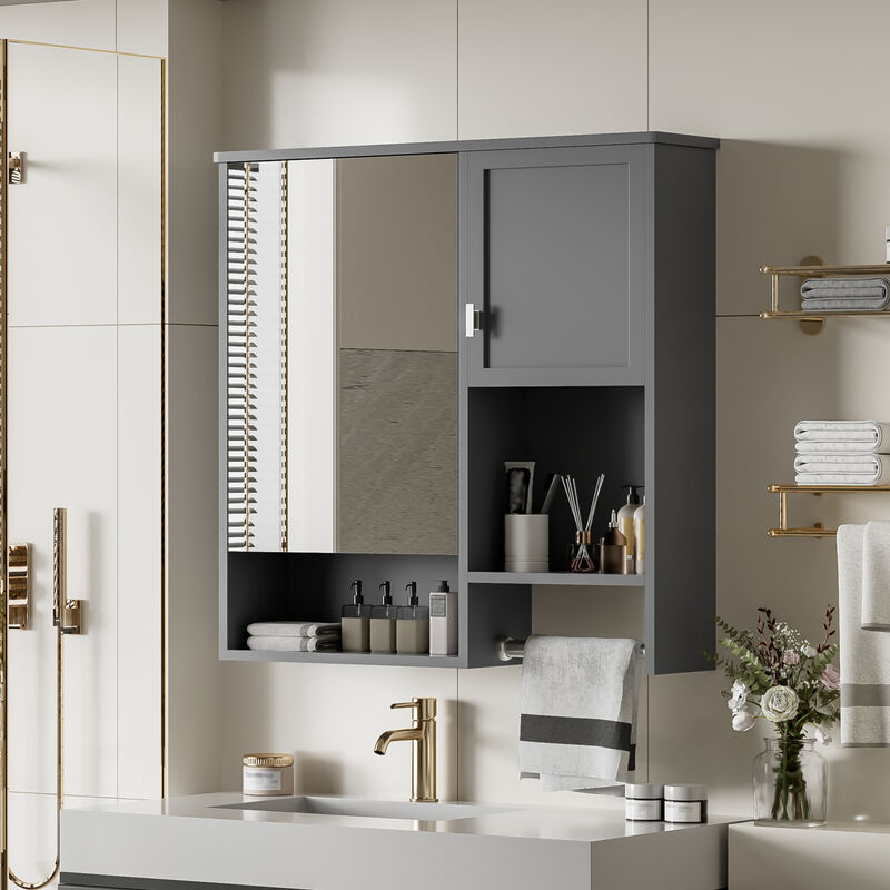 ELEMENT ACE Modern Wall Mounted Bathroom Medicine Cabinet with Adjustable Shelves image number 5