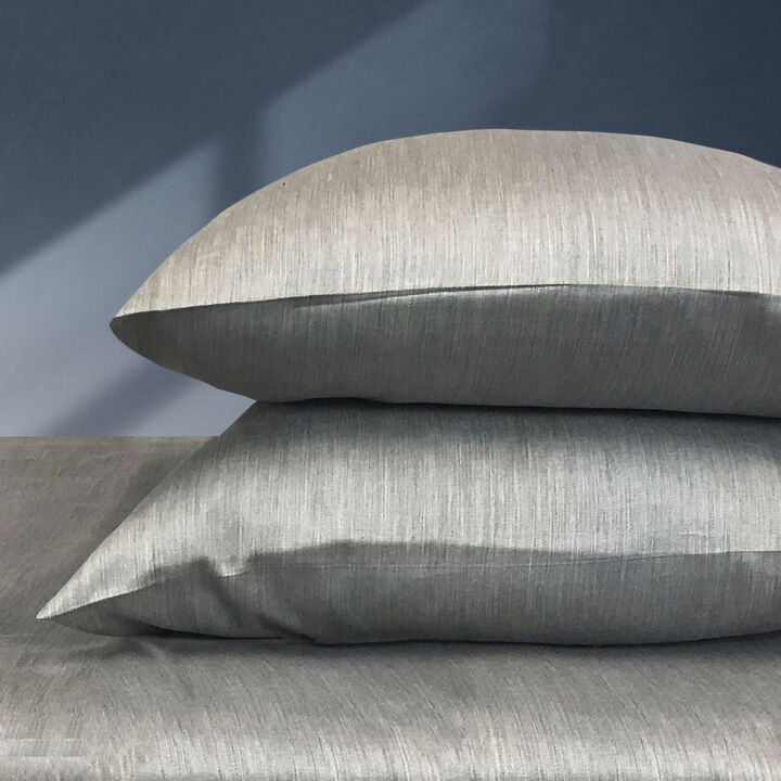 Bedvoyage eco-melange Rayon Bamboo Cotton Pillowcase Sets, Queen - Silver
