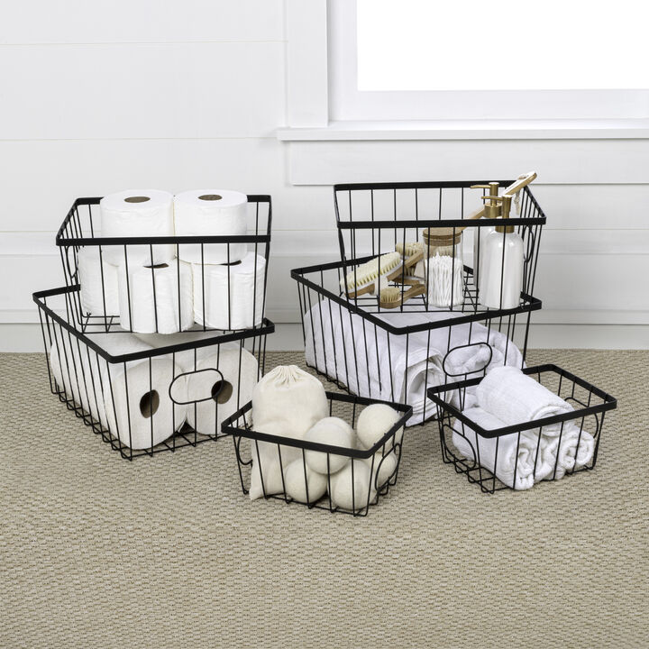 Camden Vintage Industrial Handmade Wire Metal Nesting Storage Baskets