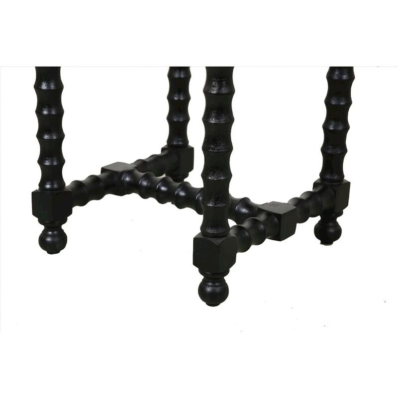 Modern Cranberry End Table with Marble Top