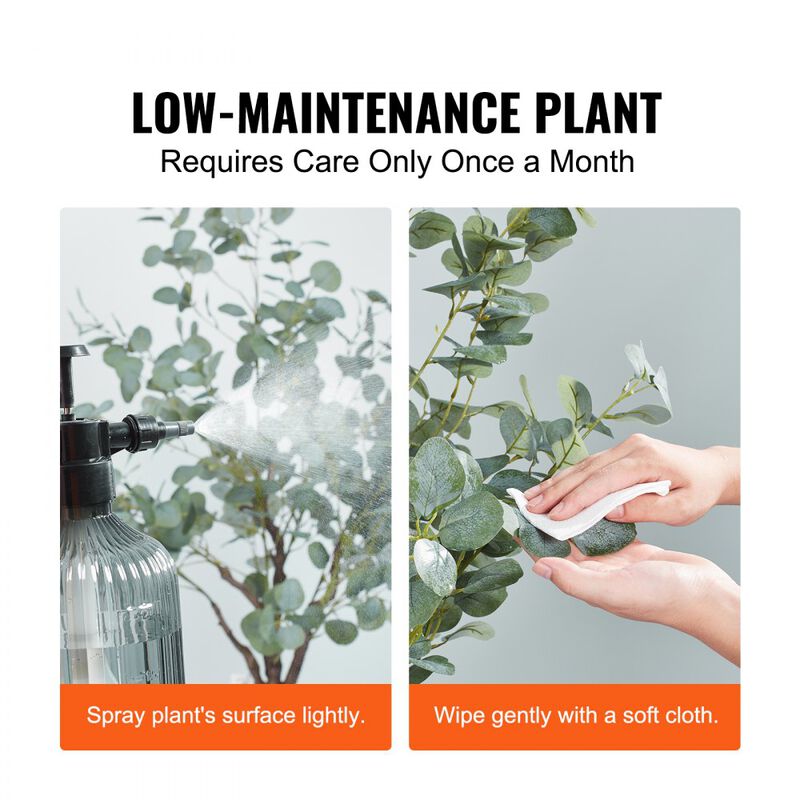 Faux Eucalyptus Tree with Tilt Protection, Low-Maintenance Plant for Decor-Green image number 7