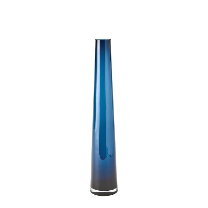 Glass Tower Vase-Blue Small