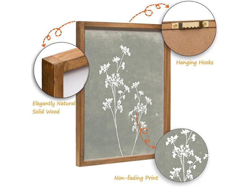 Framed Boho Botanical Wall Art Set of 4 Rustic Farmhouse Canvas Prints image number 2