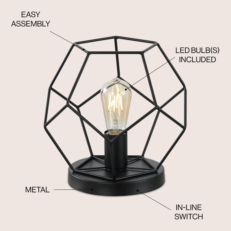 James Mid Century Glam Geometric LED Table Lamp