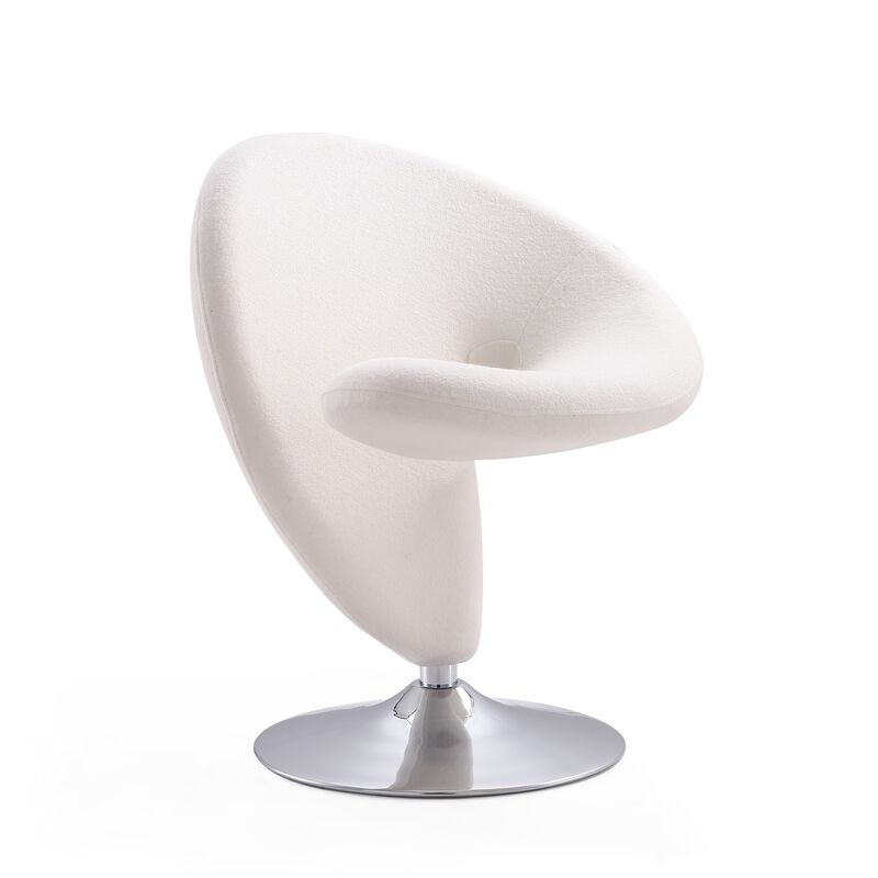 Curl Cream Swivel Accent Chairs (Set of 2)