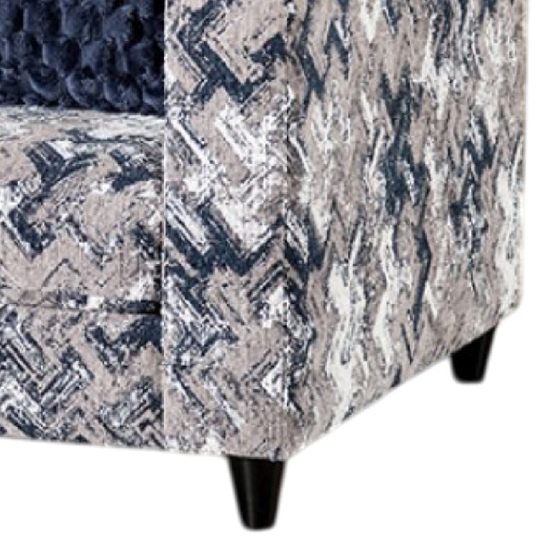 Harie Accent Club Chair, 1 Throw Pillow, Light Gray Chenille Pattern - Benzara