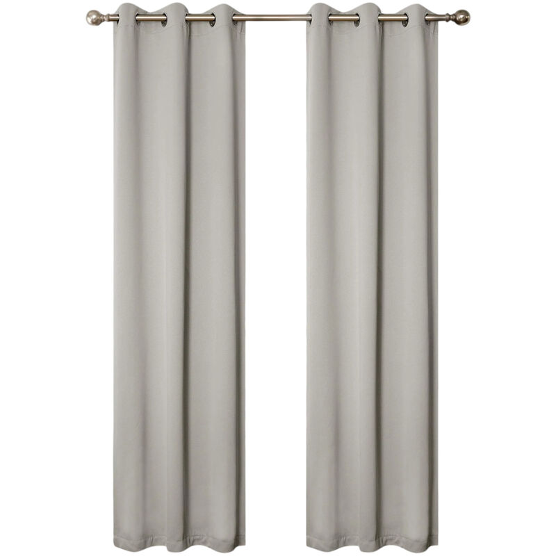 Set of 2 Solid Room Darkening Curtains &ndash; Durable & Machine Washable image number 0