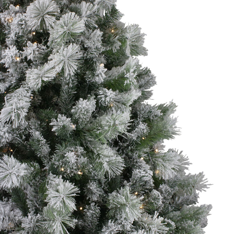 6.5' Pre-Lit Full Flocked Somerset Spruce Artificial Christmas Tree - Clear Lights image number 2