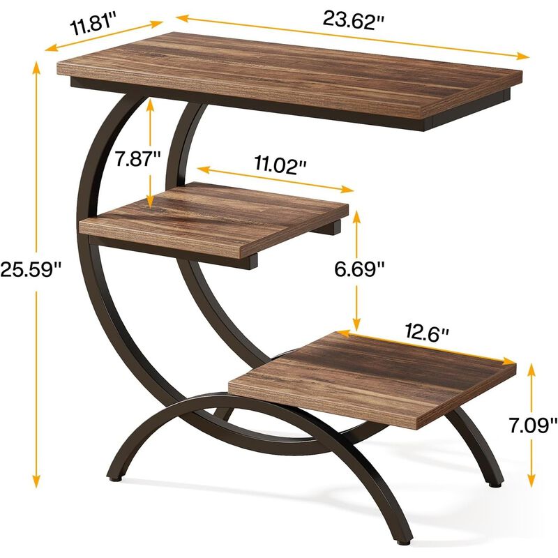 C-Shaped End Table - C Table Snack Laptop Table image number 5