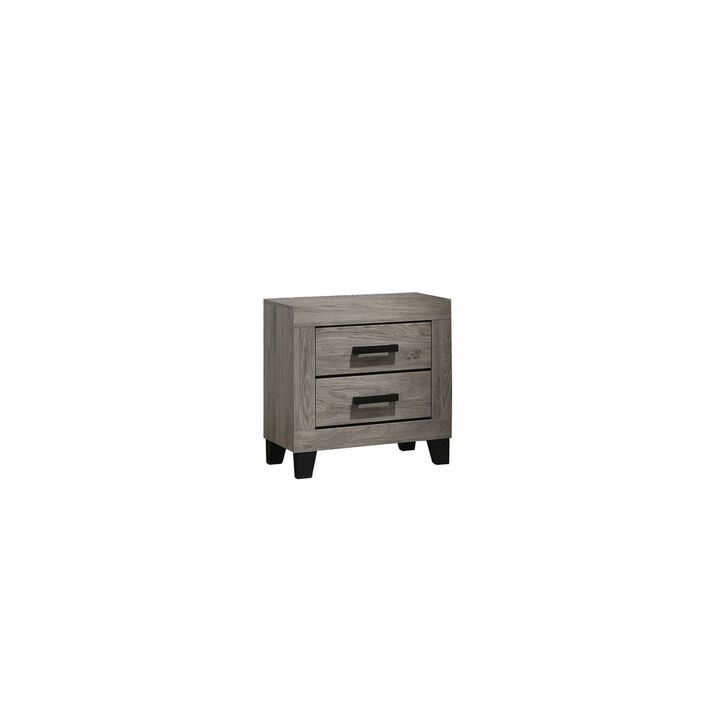 Best Quality Furniture Light grey 2-drawer bedroom nightstand