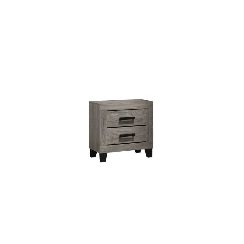 Best Quality Furniture Light grey 2-drawer bedroom nightstand