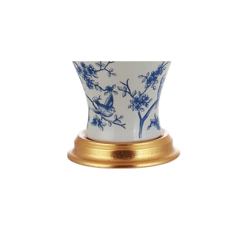 Grace French Country Cottage Ceramic Iron Floral Urn LED Table Lamp