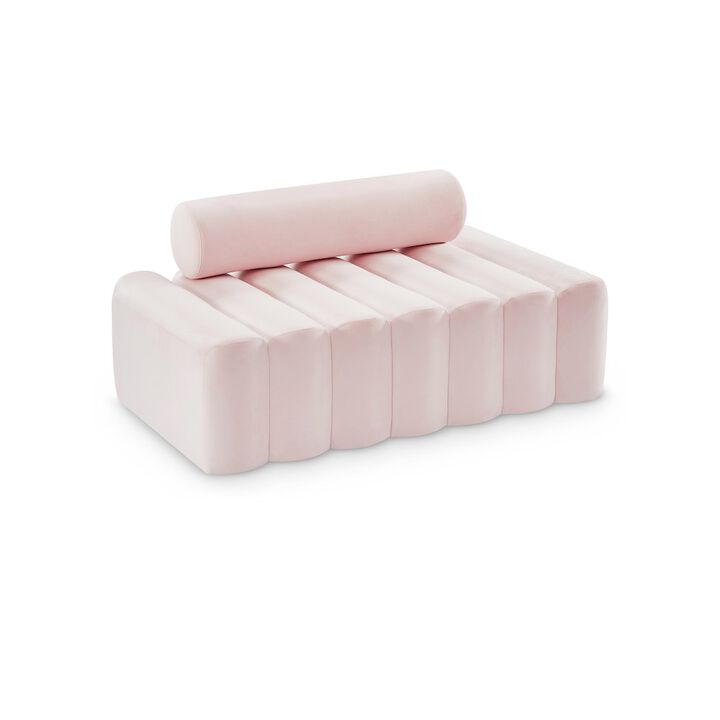 Meridian Furniture Melody Pink Velvet Loveseat