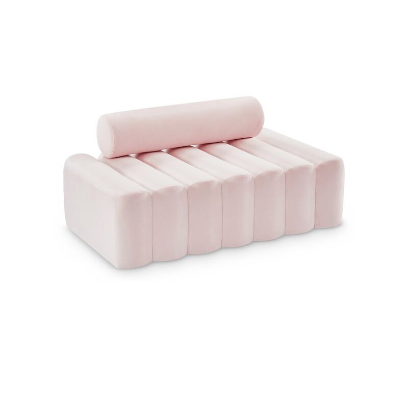 Meridian Furniture Melody Pink Velvet Loveseat