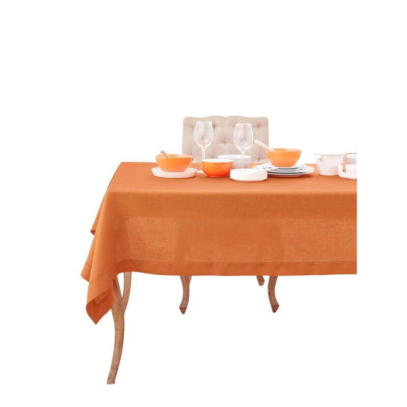 Solino Home 100% Pure Linen Tablecloth - Classic Hemstitch