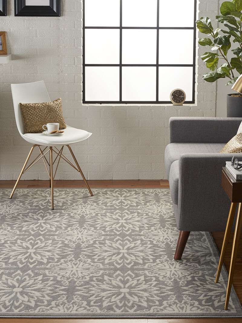 Jubilant JUB06 Ivory/Gray 5'3" x 7'3" Rug