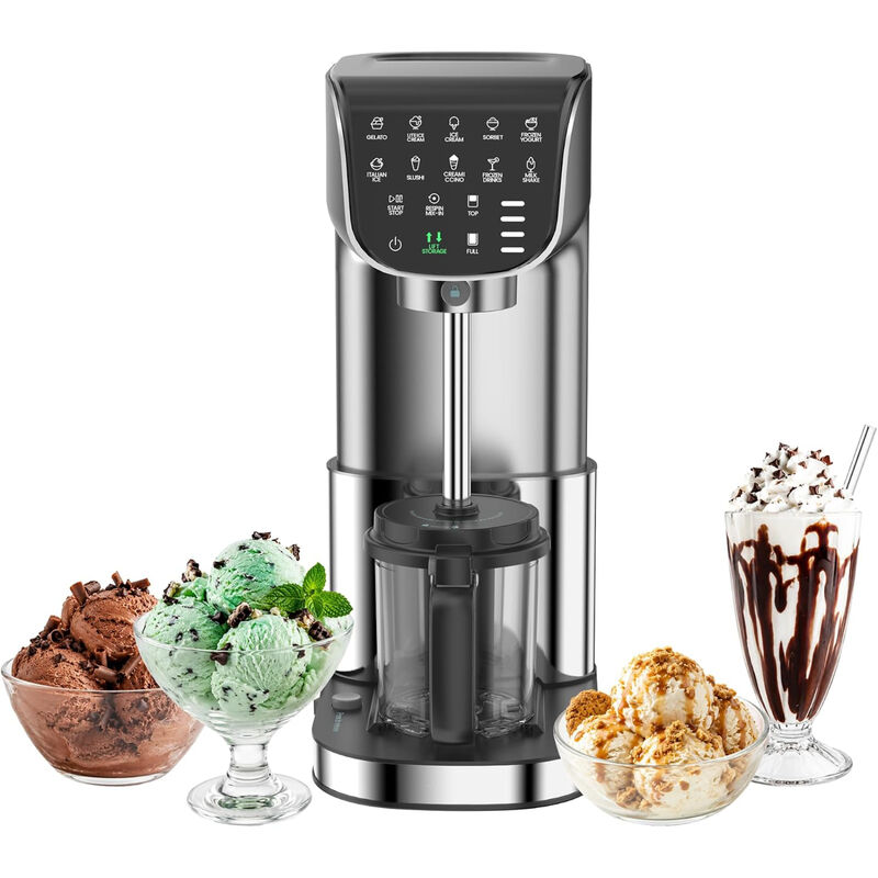 Ice Cream Maker, 12-in-1 Automatic Ice Cream Machine with Mix-in Function, 10 One-Touch Programs, One-Touch Storage, Dishwasher-Safe, 3 Pint Cups image number 2