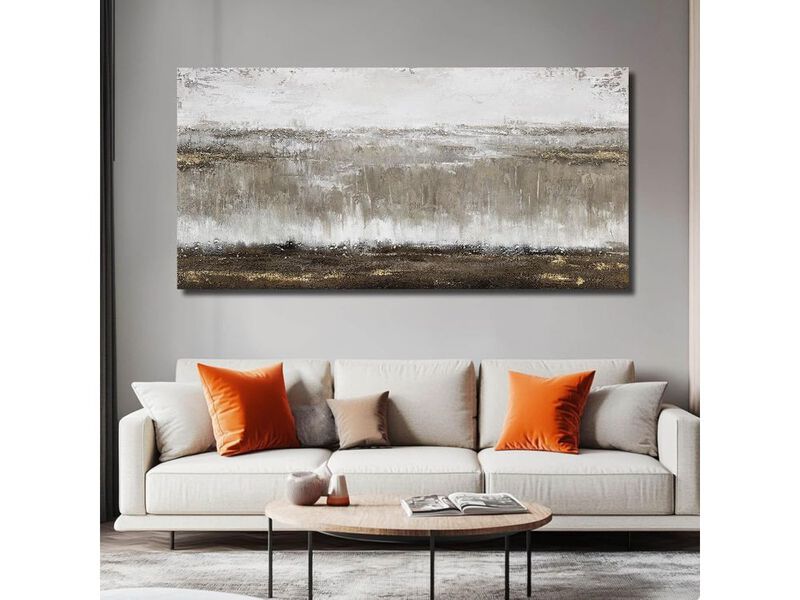 Abstract Canvas Wall Art Grey Black White Decor for Living Room Bedroom HomeWall image number 1