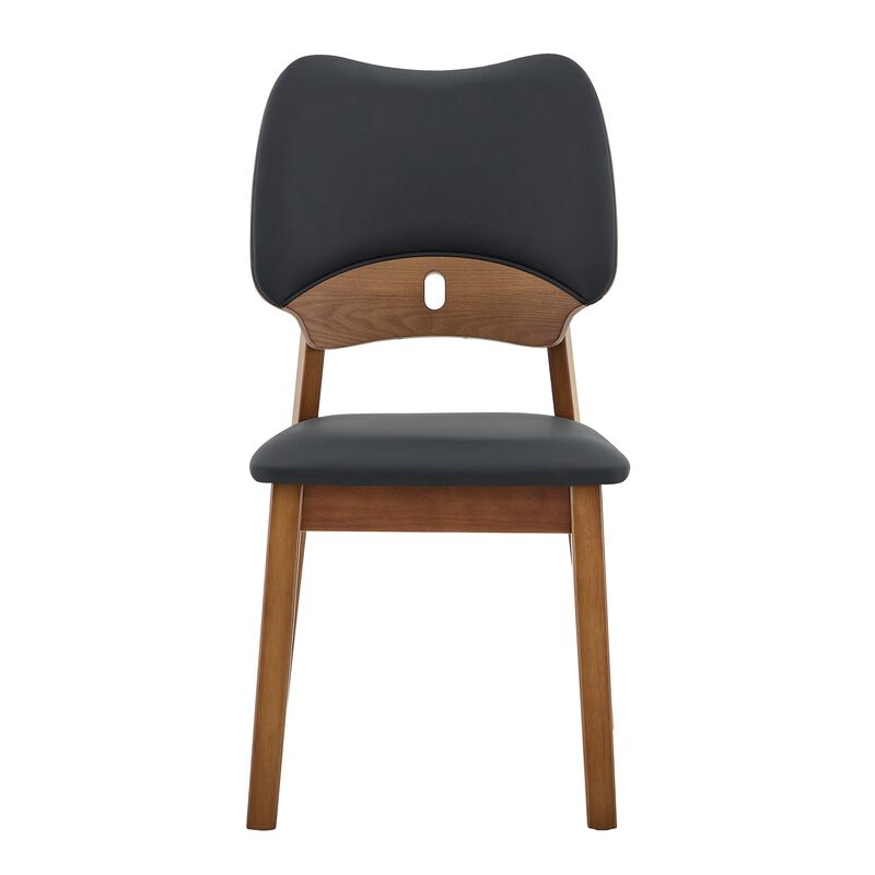 Whisen 2-Pack Solid Wood Dining Chairs with Hollow Out Backrest, PU Leather Upholstered Chairs for Dining Room, Kitchen, Living Room image number 7
