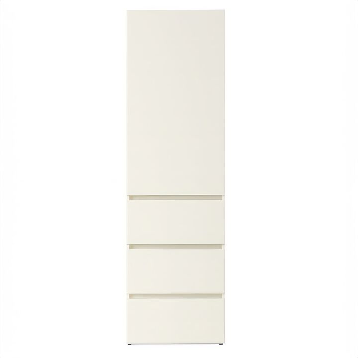 Elise Slim Modular Wood Closet Cabinet with Drawers in White