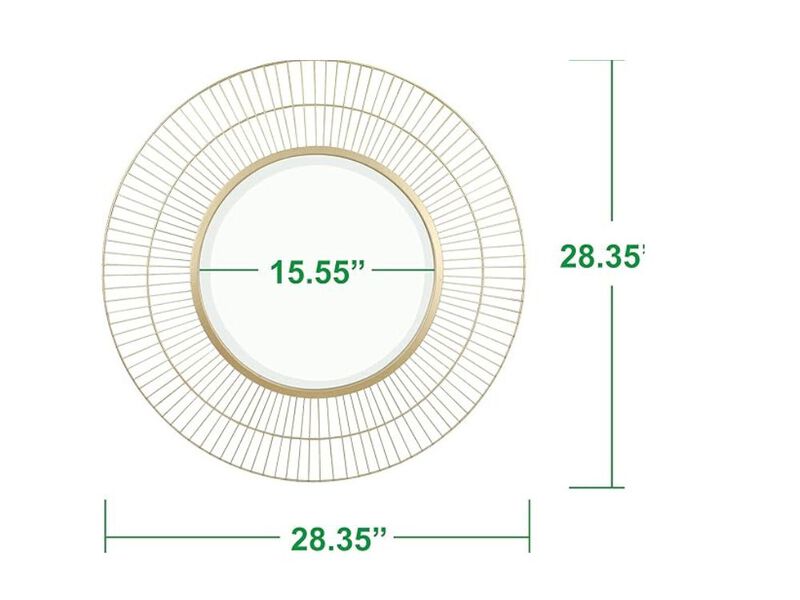 28" Gold Wire Frame Wall Mirror &ndash; Round Modern Accent for Entry