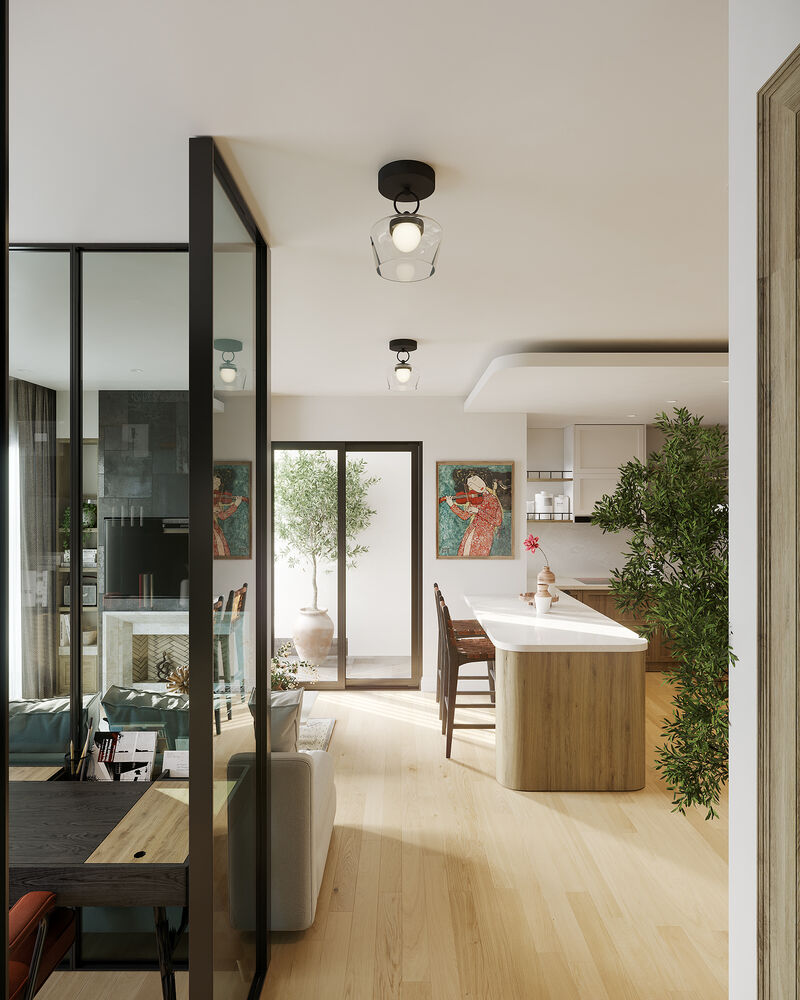 Leota 8 in LED Semi Flush Mount image number 4