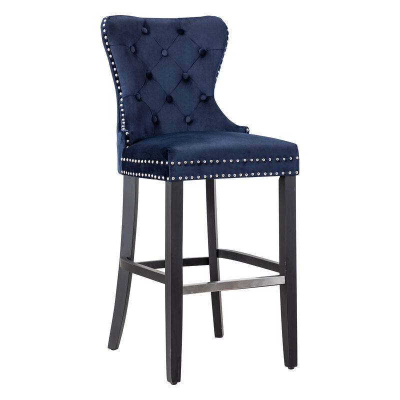 WestinTrends Tufted Velvet Bar Stool