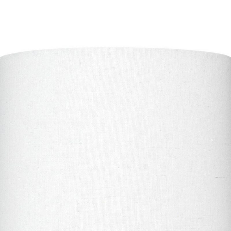 Table Lamp with Floral Pattern Ceramic Base, White - Benzara