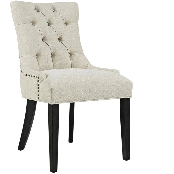 Tufted Upholstered Fabric Dining Chair for Kitchen and Dining Room, Beige