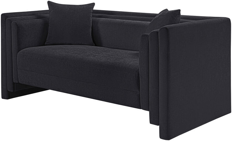 Meridian Furniture Everett Black Chenille Fabric Loveseat