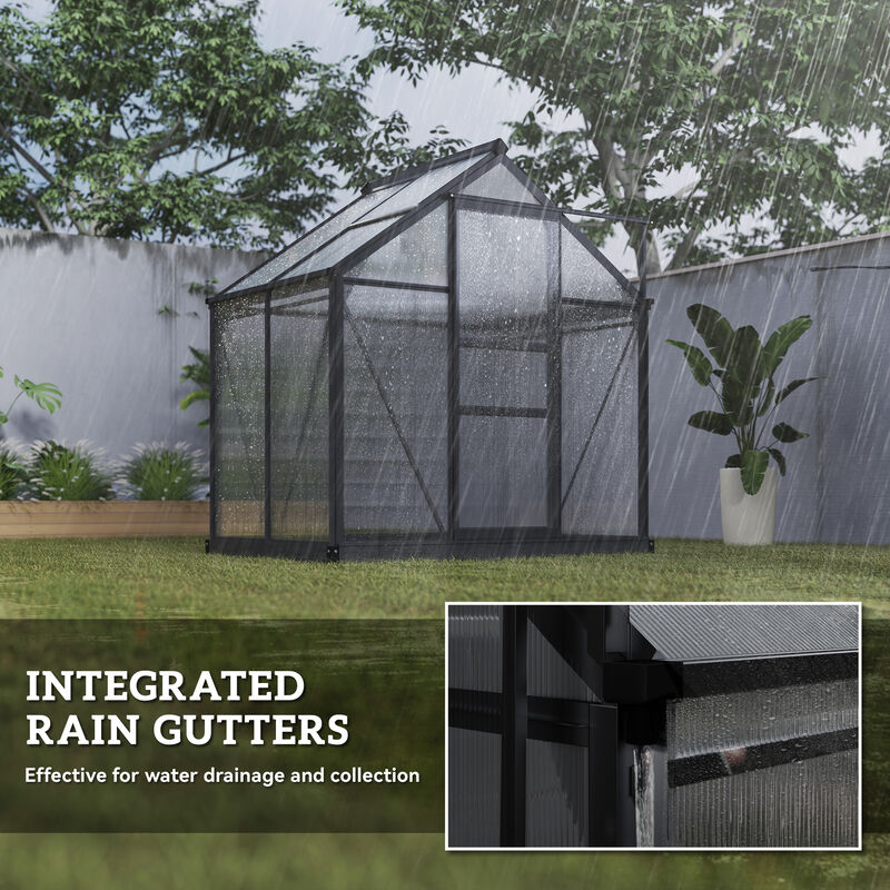 Hivvago 6.2' x 4.3' Walk-in Polycarbonate Greenhouse Kit image number 6