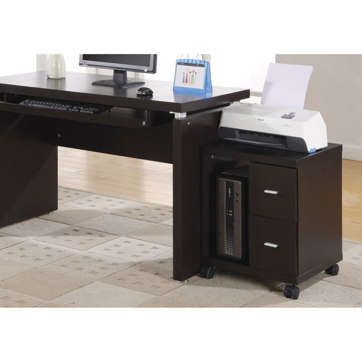 Monarch Specialties I 7004 Office, File Cabinet, Printer Cart, Rolling File Cabinet, Mobile, Storage, Work, Laminate, Brown, Contemporary, Modern