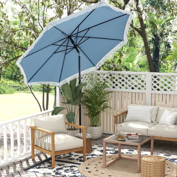 Mondawe 9 FT Patio Umbrella with Sun-Protective Canopy for Patio Garden Pool