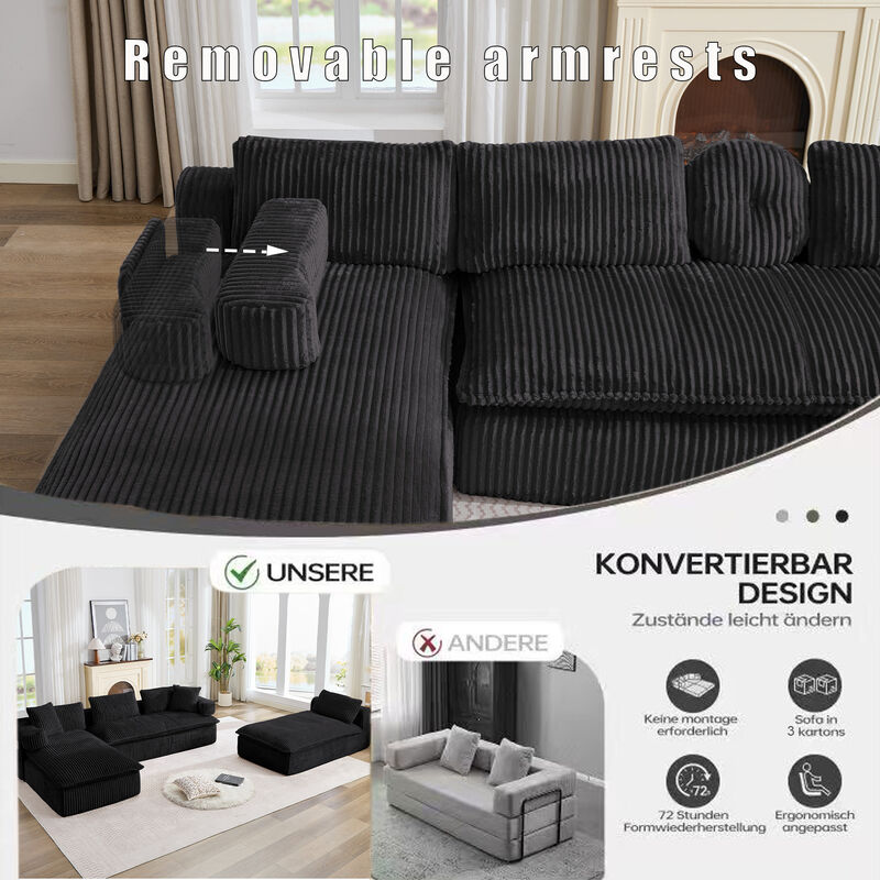 Britan 149" Oversized Sectional Couches U Shaped Couch image number 3