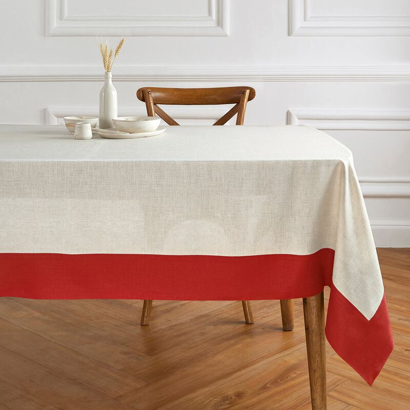Solino Home Contempo 100% Linen Tablecloth &ndash; Handcrafted, Machine Washable, Perfect for Holiday and Everyday Dining