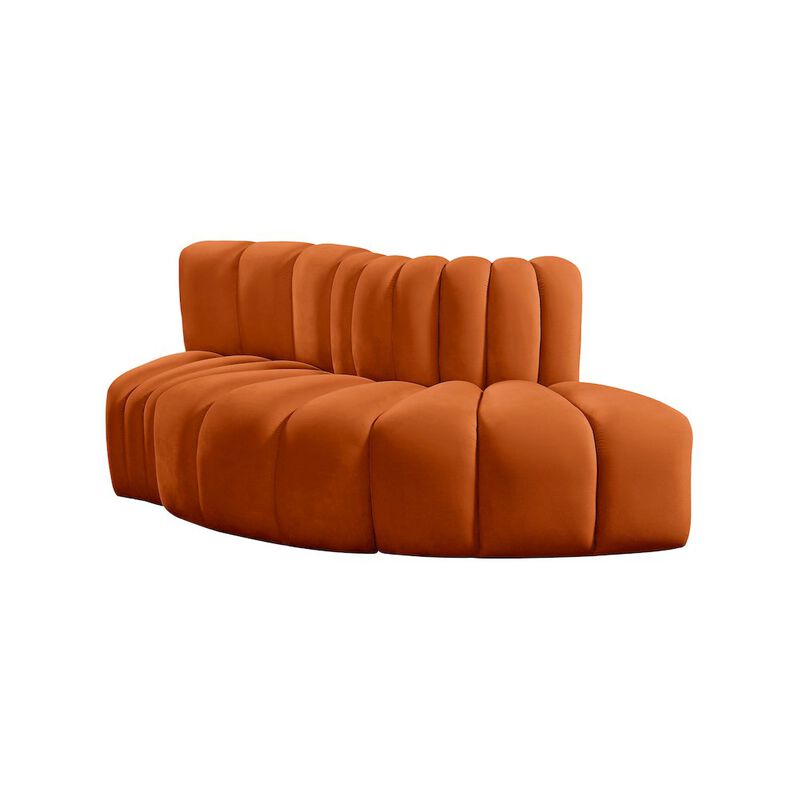 Meridian Furniture Arc Cognac Velvet Modular Sofa
