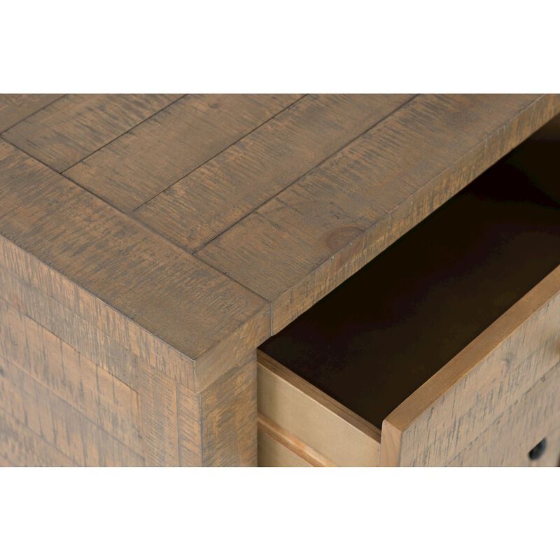 Jofran Carlyle Crossing Modern Rustic Buffet Server Storage Cabinet with Three Doors