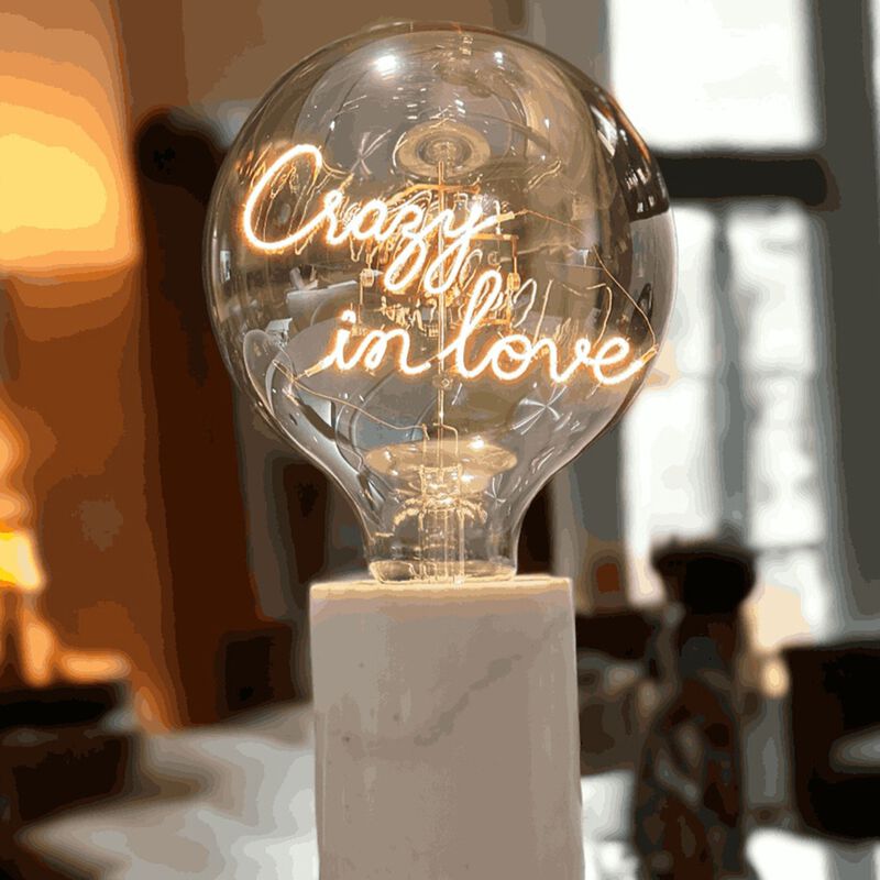 Bulb CRAZY IN LOVE Amber with Base Table Lamp PORTABLE Pop image number 1