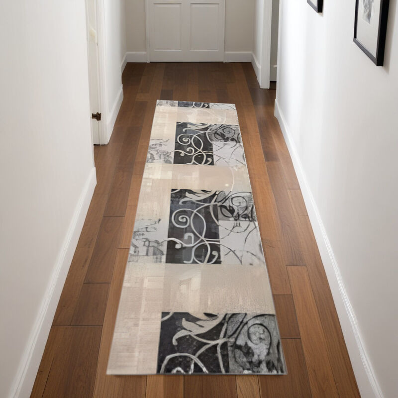 HomeRoots Floral Vines Non Skid Runner Rug image number 1