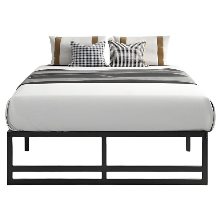 Metal Platform Bed Frame with Under-Bed Storage Space for Organization