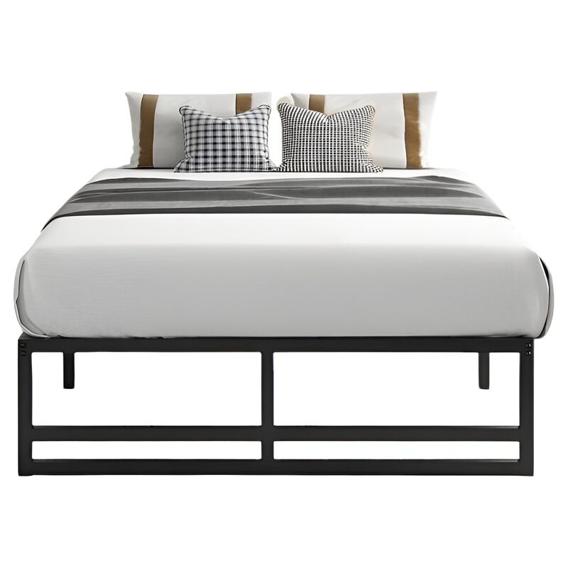 Metal Platform Bed Frame with Under-Bed Storage Space for Organization