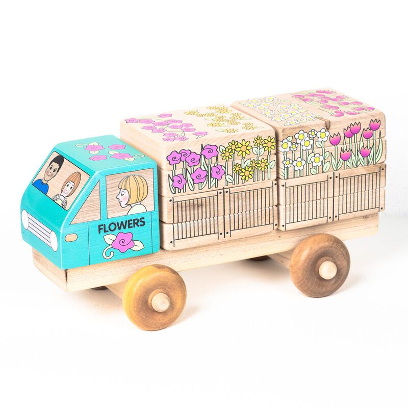 Stackable Puzzle Truck - Flower Delivery Truck image number 0