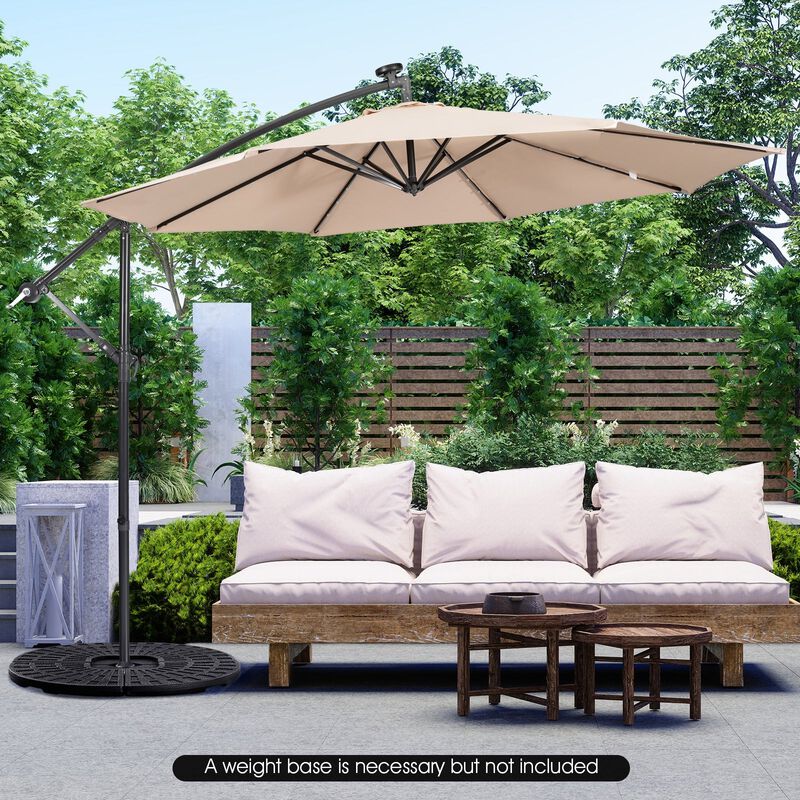 Mondawe 10 Feet Patio Cantilever Umbrella with Tilting System