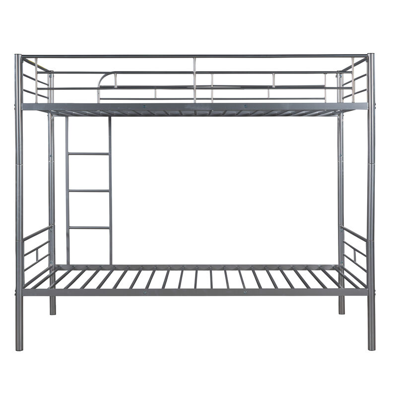 Whisen Twin Over Twin Metal Bunk Bed - White